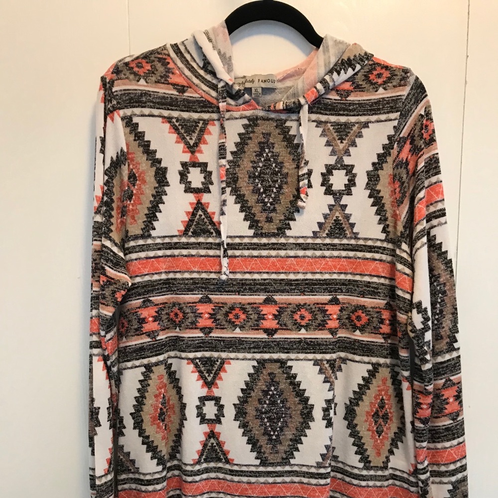 🖤 HOODIE- Southwestern print lightweight - Picture 2 of 4
